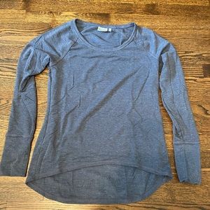 athleta blue high/low top size small